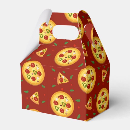 可愛いピザパーティーのタイル模様 フェイバーボックス (裏面サイド)