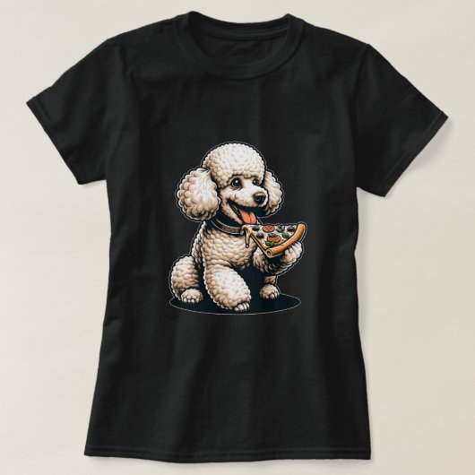 可愛いピザラバープードルドッグパピースラバー Tシャツ (デザイン正面)