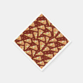 可愛いピザ好きのパーティーが並んだ スタンダードカクテルナプキン (角)