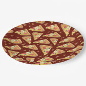 可愛いピザ好きのパーティーが並んだ ペーパープレート (アングル)