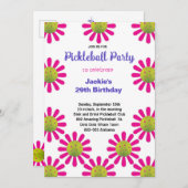 可愛いピックボールハッピービーデイ+ RSVP招待 招待状 (正面/裏面)