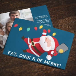 可愛いピックボールSanta Blueクリスマスフォト シーズンカード