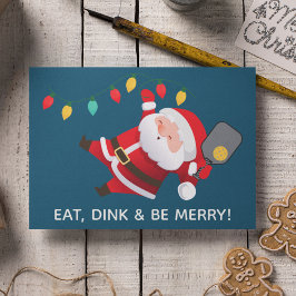 可愛いピックボールSanta Blueクリスマスフォト シーズンカード