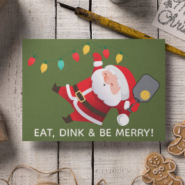 可愛いピックボールSanta Greenクリスマスフォト シーズンカード