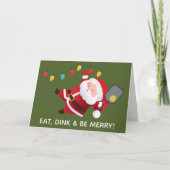 可愛いピックボールSanta Greenクリスマスフォト シーズンカード (正面)