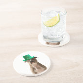 可愛いピットブルドッグハットセントパトリックの日 コースター (側面)