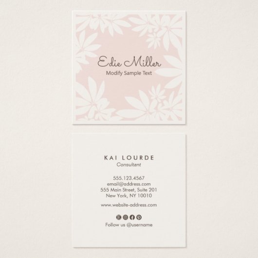 可愛いピモダンンク淡い色のフローラスクリプトフォント (正面&裏面)