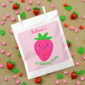 可愛いピンクいちごガール1st誕生日パーティー フェイバーバッグ