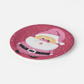 可愛いピンクお洒落のサンタクロース ペーパープレート (アングル)