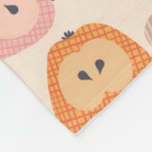 可愛いピンクとオレンジのアップルパターン フリースブランケット (角)