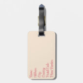 可愛いピンクとオレンジのアップルパターン ラゲッジタグ (裏面縦)