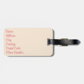 可愛いピンクとオレンジのアップルパターン ラゲッジタグ (裏面横)