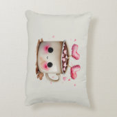 可愛いピンクとクリーム水色ホットチョコレートマグ アクセントクッション (裏面(縦))
