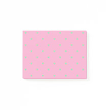 可愛いピンクとグリーンのハートパターンのノート