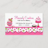 可愛いピンクとグリーンベーカリー名刺 名刺 (正面)