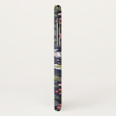 可愛いピンクとグレーの花の柄モノグラム名 Case-Mate iPhoneケース (裏面/左)