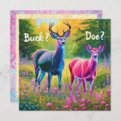 可愛いピンクとブルーの子女が性暴露 招待状 (正面/裏面)