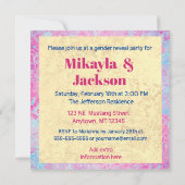 可愛いピンクとブルーの子女が性暴露 招待状 (裏面)