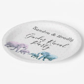 可愛いピンクとブルーの性別がパーティー ペーパープレート (アングル)