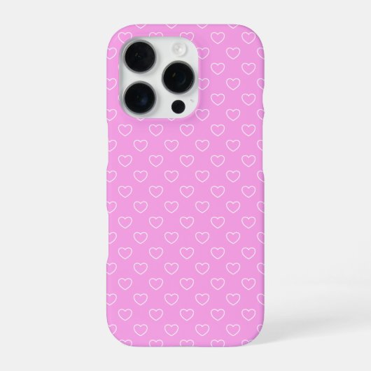 可愛いピンクとホワイトのパターン iPhoneケース (裏面)