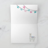 可愛いピンクとミントラマ柄 カード (内部)