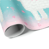 可愛いピンクとミントラマ柄 ラッピングペーパー (ロールコーナー)