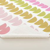 可愛いピンクとライム幾何学模様 シェルパブランケット (3/4)