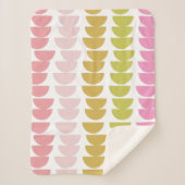 可愛いピンクとライム幾何学模様 シェルパブランケット (正面)