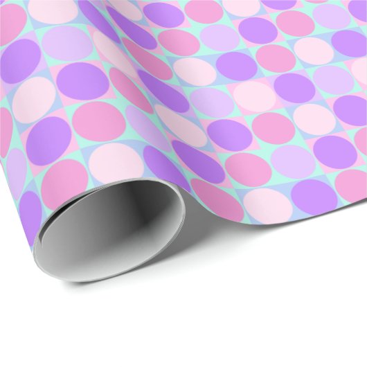 可愛いピンクと紫の幾何学模様 ラッピングペーパー (ロールコーナー)