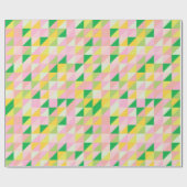 可愛いピンクと緑の幾何学模様の美学 ラッピングペーパー (フラット)