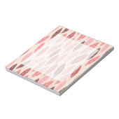 可愛いピンクと赤葉の柄 ノートパッド (回転)