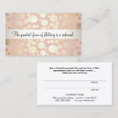 可愛いピンクと金ゴールド美容の紹介カード 紹介カード (正面/裏面)