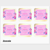 可愛いピンクと金ゴールド製品の包装ラベル可愛い スクエアシール (シート)