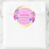 可愛いピンクと金ゴールド製品の包装ラベル可愛い ラウンドシール (バッグ)