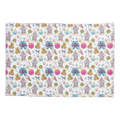 可愛いピンクと青のクリスマスくるみ割りリース 枕カバー (裏面-左)