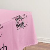 可愛いピンクと黒のシルエットお祝い テーブルクロス (インサイチュ)