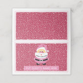 可愛いピンクのお洒落サンタクロースのクリスマスエスコート プレイスカード (外部開封)