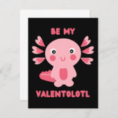 可愛いピンクのかわいい頼アキソロットの – Be my Valentolot ノートカード (正面/裏面)