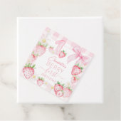 可愛いピンクのイチゴのベリー最初の1歳の誕生日 フェイバータグ (インサイチュ)