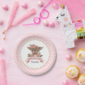 可愛いピンクのウッドランド鹿の誕生日パーティーfor Girl ペーパープレート (パーティー)