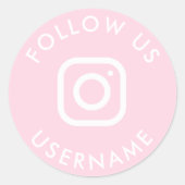 可愛いピンクのカスタムinstagramソーシャルメディアパッケージ ラウンドシール (正面)