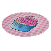 可愛いピンクのカップケーキ カッティングボード (角)