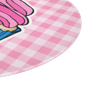 可愛いピンクのカップケーキ カッティングボード (角)