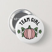 可愛いピンクのカボチャのチームガールジェンダーが登場 缶バッジ (正面&裏面)