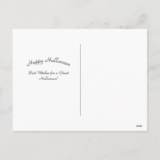 可愛いピンクのカボチャのポーション葉ハロウィーン シーズンポストカード (裏面)