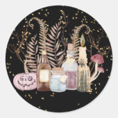 可愛いピンクのカボチャのポーション葉ハロウィーン ラウンドシール (正面)