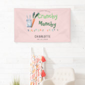 可愛いピンクのカリカリMunchyバニーガールバースデーパーティー 横断幕 (インサイチュ)