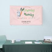 可愛いピンクのカリカリMunchyバニーガールバースデーパーティー 横断幕 (トレードショー)