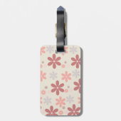 可愛いピンクのガーリー花 ラゲッジタグ (裏面縦)
