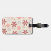 可愛いピンクのガーリー花 ラゲッジタグ (裏面横)